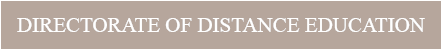 Directorate of Distance Education