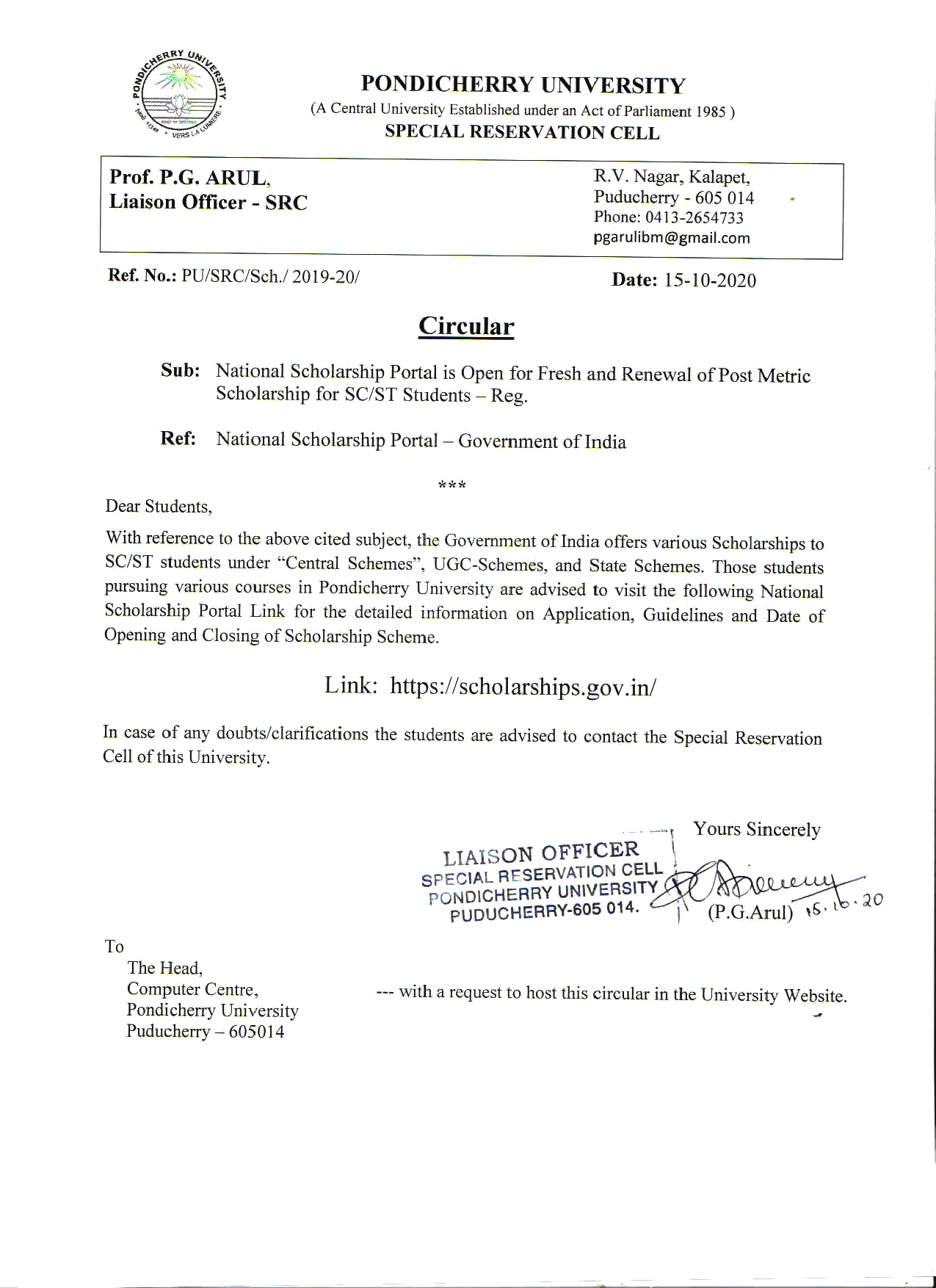 National Scholarship Portal is Open for Fresh and Renewal of Post