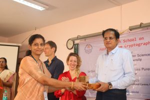 At the Research School on "Post Quantum Cryptography",conducted by the Department of Computer Science, Pondicherry University.